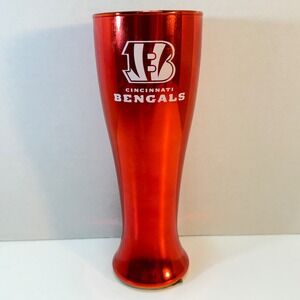 Cincinnati Bengals Pilsner Glass NFL Red Metallic Finish 20oz Duck House